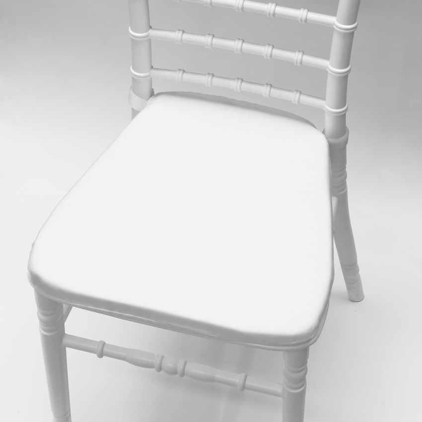 Miete 8 - Zahle 6!  Elegante weiße Stühle, Hochzeitsstühle, Stuhl, Modell Napoleon Tiffany  - Weiß, Kunststoff – 2