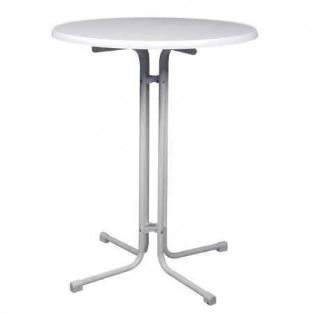 Miete 8 - Zahle 6! Weiße Stehtische, Bistrotische, Tische - Klappbar, 70cm Durchmesser