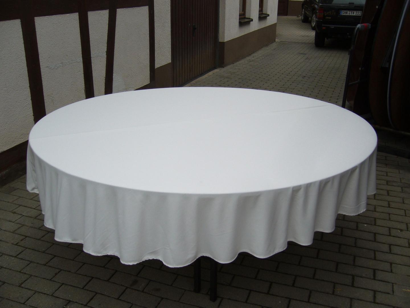 Tischdecke als Husse rund 240 cm, mit Überhang mieten in Reinstädt