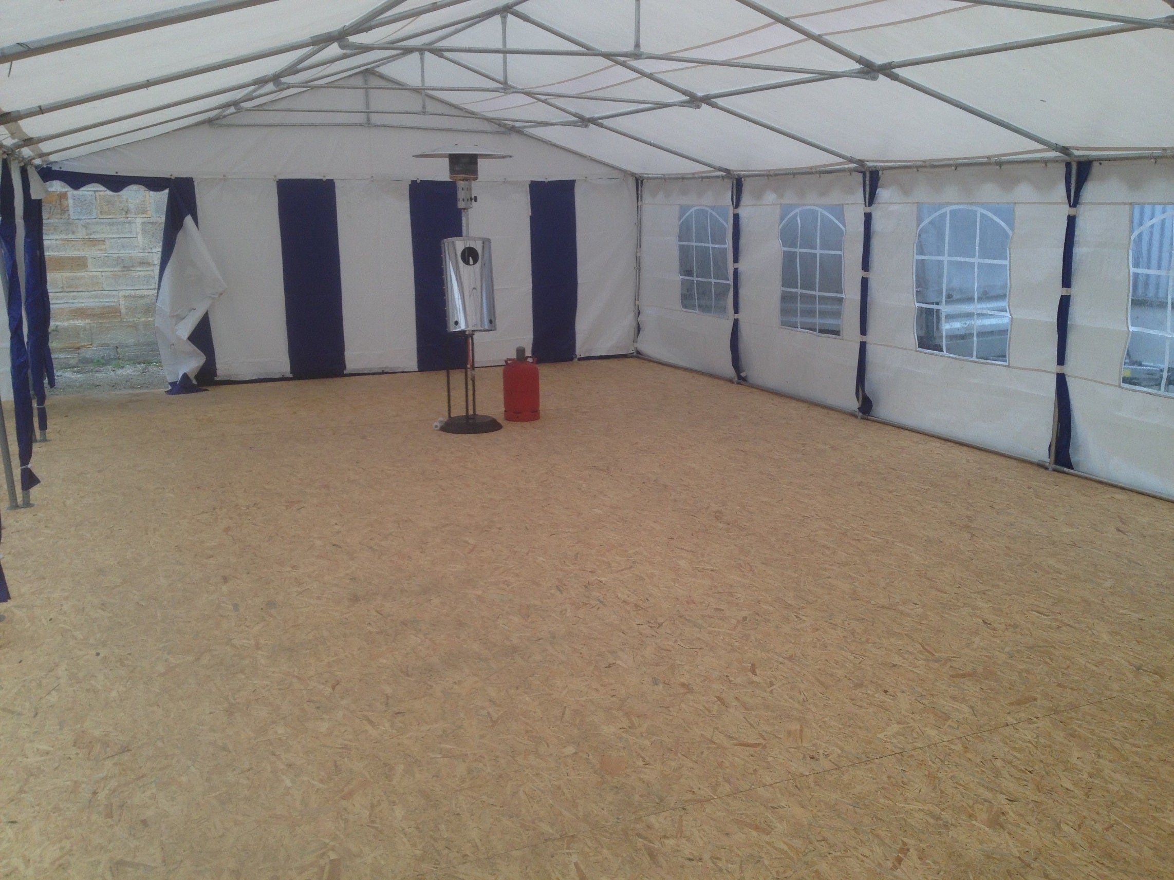 Pavillon, Partyzelt, Zelt 6x12 m mit Zeltboden und Heizstrahlern – 3