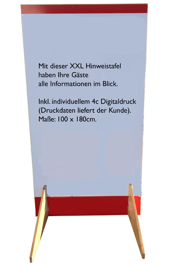 Hinweistafel XXL mieten bei Fun Promotion