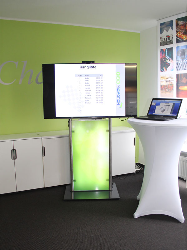 Rankingboard am LED TV mieten bei Fun Promotion