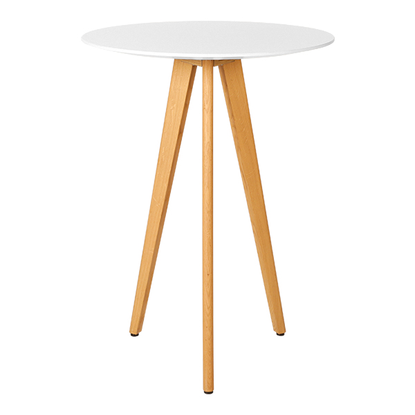 Stehtisch Halmstad mit Tischplatte weiß Ø80 H110 cm mieten