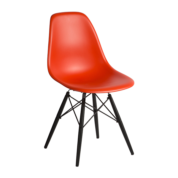 DSW Chair Ahorn schwarz Sitz rot (poppy red) mieten