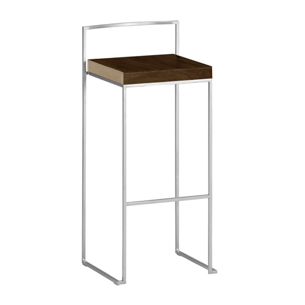 Barhocker Monza Edelstahl mit Sitz Nussbaum B39 SH75 cm mieten