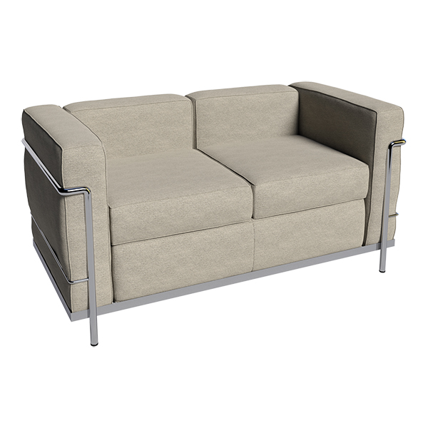 Sofa LC2 Stoff cemento - Gestell chrom mieten