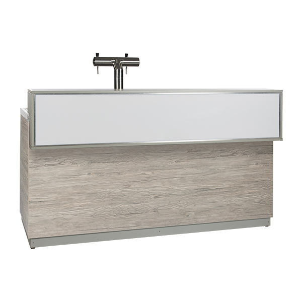Biertheke Aspen Altholz L200*T83*H115 cm mit CNS Deckblatt mieten