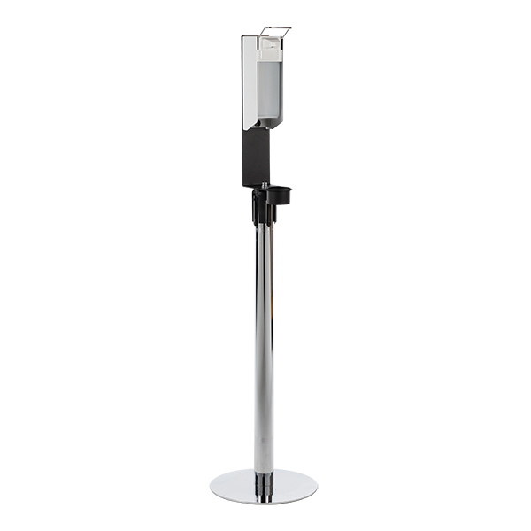 Desinfektionsspender auf Tensabarrier chrom Ø35*H147 cm mieten