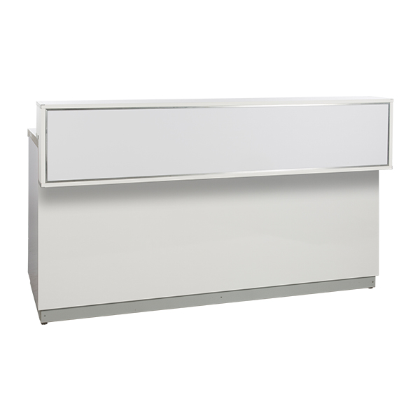 Theke weiß L200*T83*H115 cm mit Deckblatt silbergrau mieten