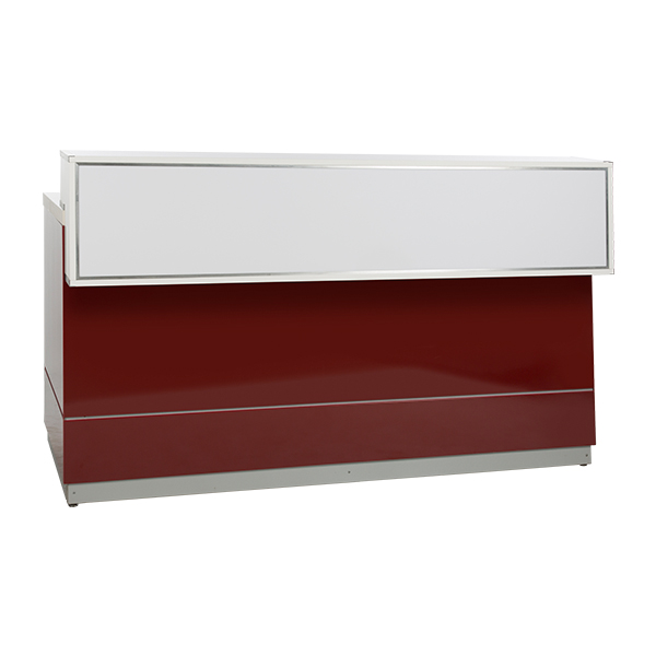 Theke rot L200*T83*H115 cm mit Deckblatt weiß mieten