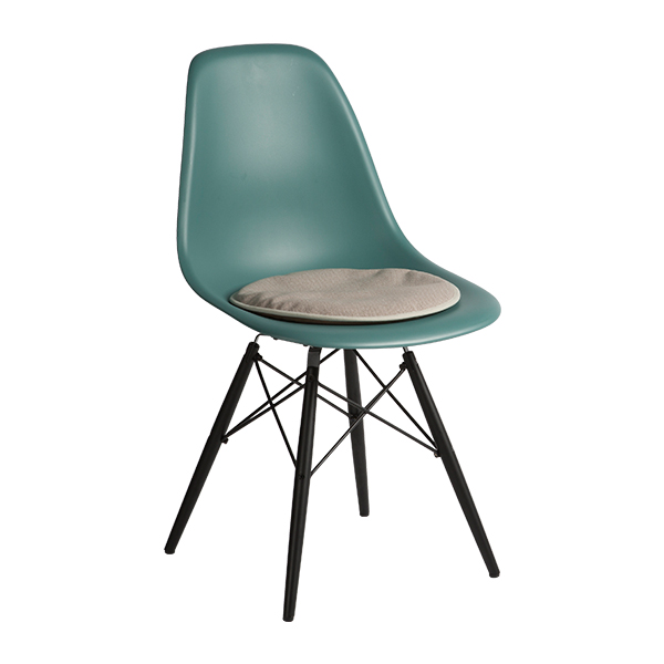 DSW Chair Ahorn schwarz Sitz ocean mit Seat Dot sand/coffee mieten