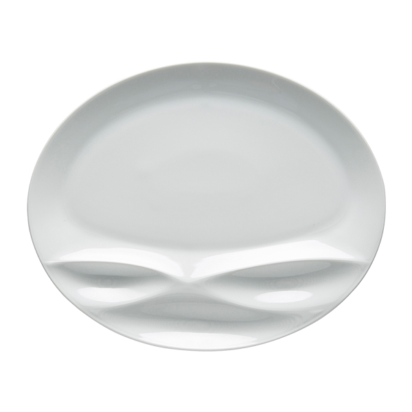 Teller flach Marés oval 32 cm mieten