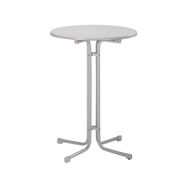Stehtisch Helsinki weiß 4-Fuß mit Klappgestell Ø80 H110 cm mieten