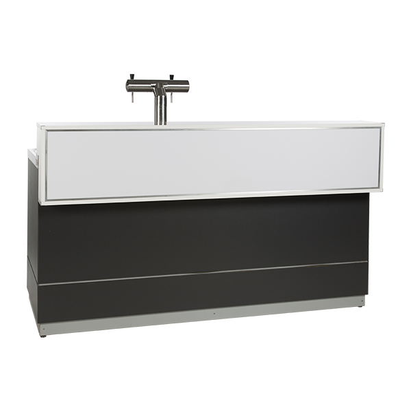 Biertheke anthrazit L200*T83*H115 cm mit CNS Deckblatt mieten