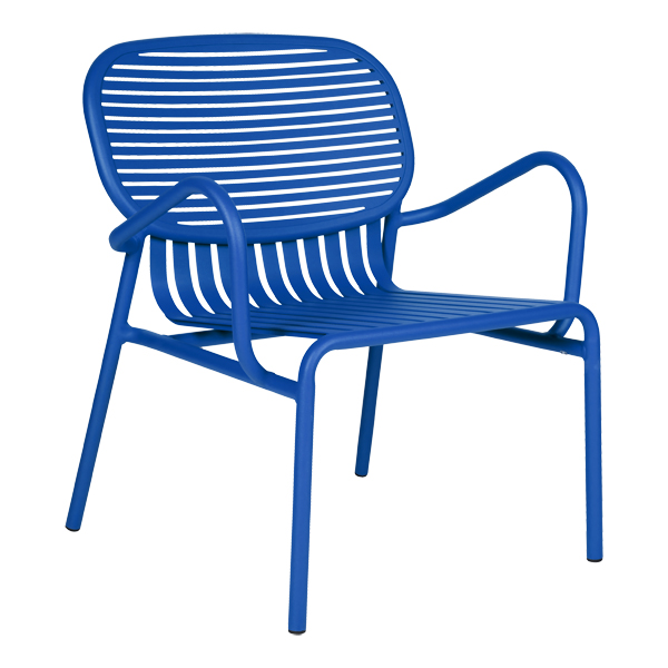 Stuhl Week-End blau mit Armlehnen B64*T62*H77 SH40 cm mieten