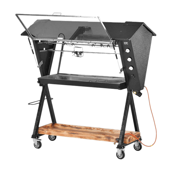 Grillkrippe Hubertus auf Gas 230V/14kW fahrbar mieten