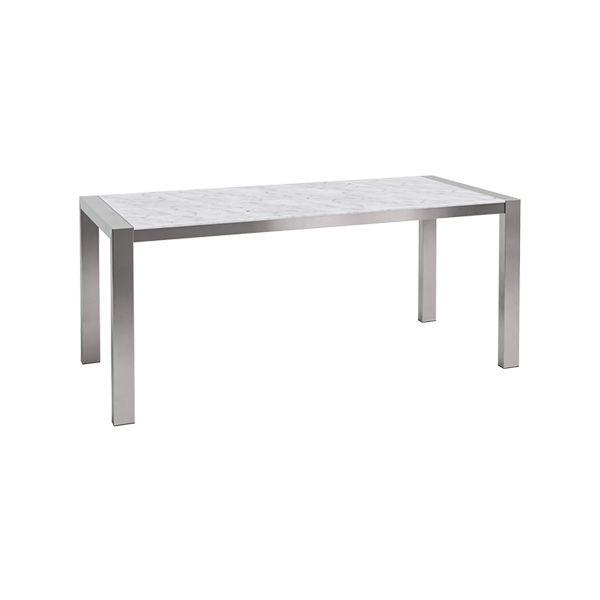 Dinnertisch Algarve Edelstahl/Volterra weiß L180*B80*H75 cm mieten