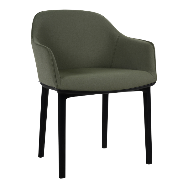 Softshell Chair grüngrau, Vierbein-Untergestell schwarz mieten