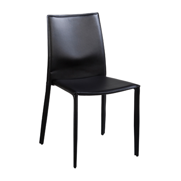 Stuhl Siena Leder schwarz B51*T54*H88 SH47 cm mieten
