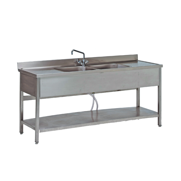 Spültisch Edelstahl mit 2 Becken L140*B70 cm mieten
