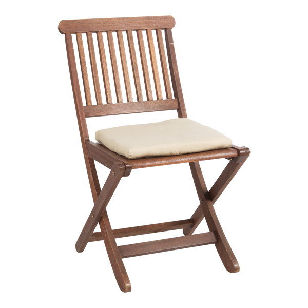 Holzklappstuhl Athen mit Sitzkissen creme B46 SH45 cm mieten