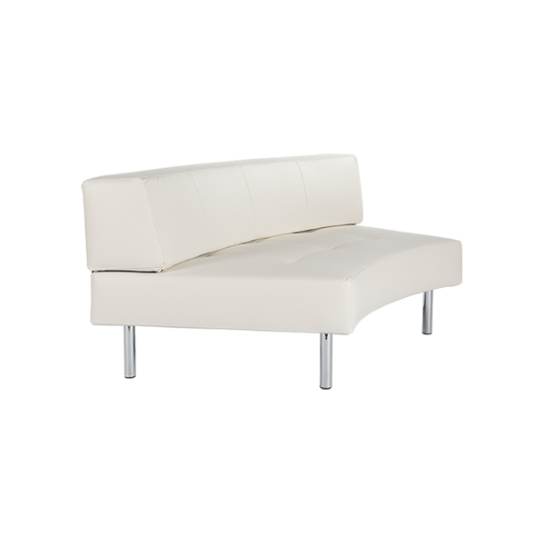 Endless curved Seat low Back Curve large Yachtleder weiß mieten