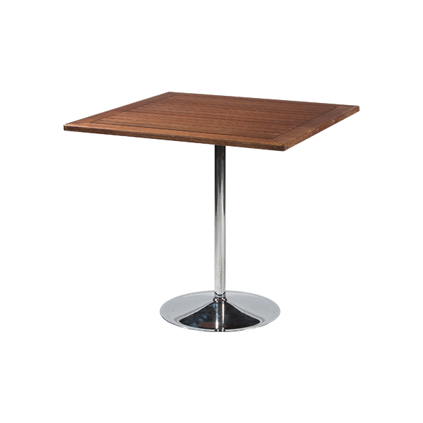 Bistrotisch verchromt teak 80*80*H74 cm mieten