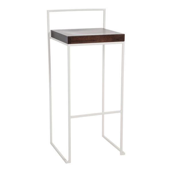 Barhocker Monza weiß mit Sitz Nussbaum B39 SH75 cm mieten