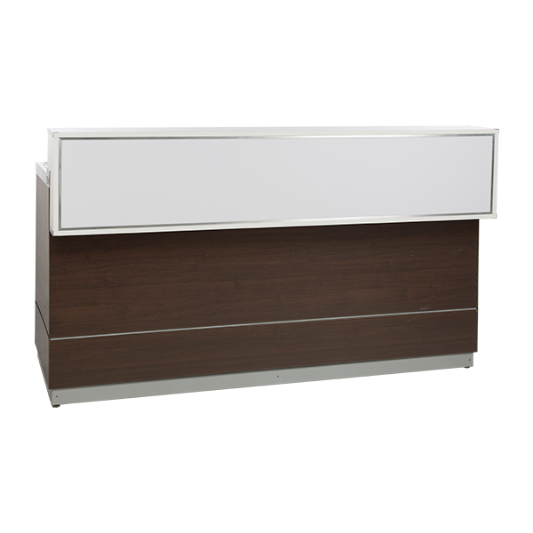 Sekttheke Holzdecor L200*T83*H115 cm mit CNS Deckblatt mieten