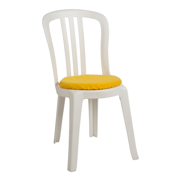 Bistrostuhl Miami mit Sitzkissen gelb B44 SH45 cm mieten