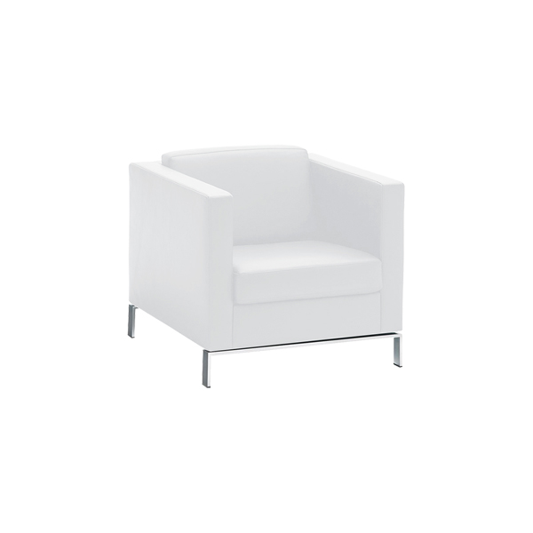 Sessel Foster 500 Yachtleder weiß B80*T80*H73 SH43 cm mieten