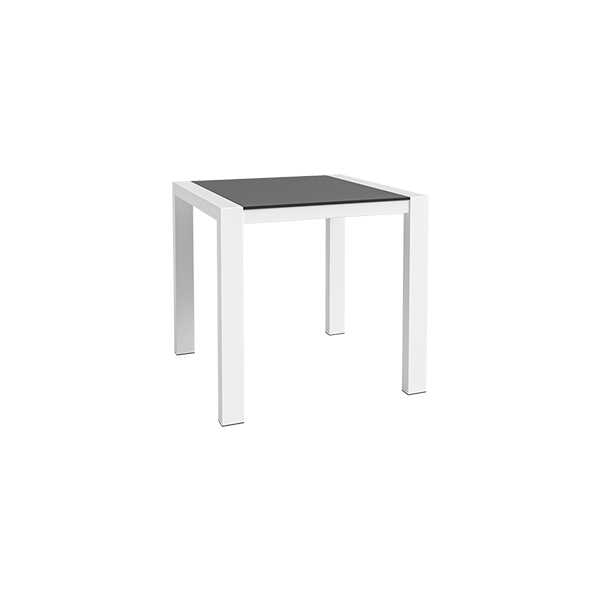 Dinnertisch Algarve weiß/schwarz L80*B80*H75 cm mieten