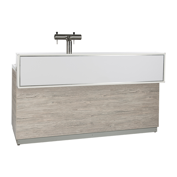 Biertheke Aspen Altholz L200*T83*H115 cm mit CNS Deckblatt mieten