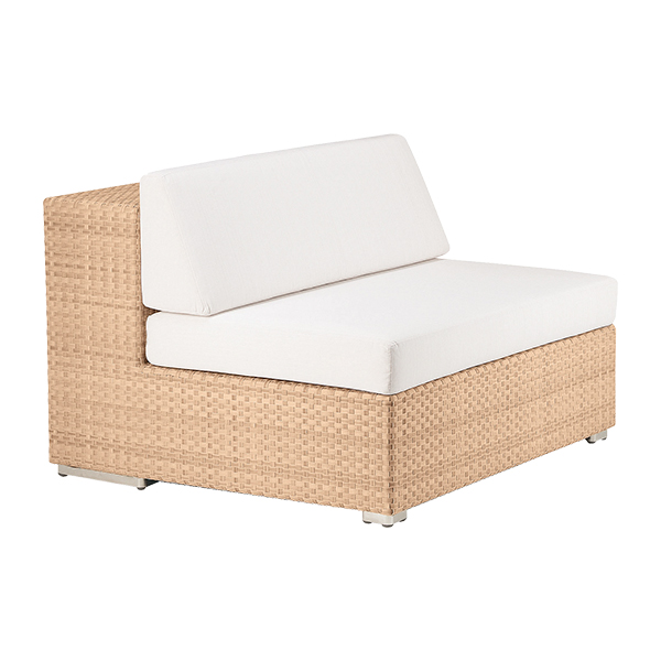 Lounge Center Module XXL Dedon bleach mit Kissensatz weiß mieten