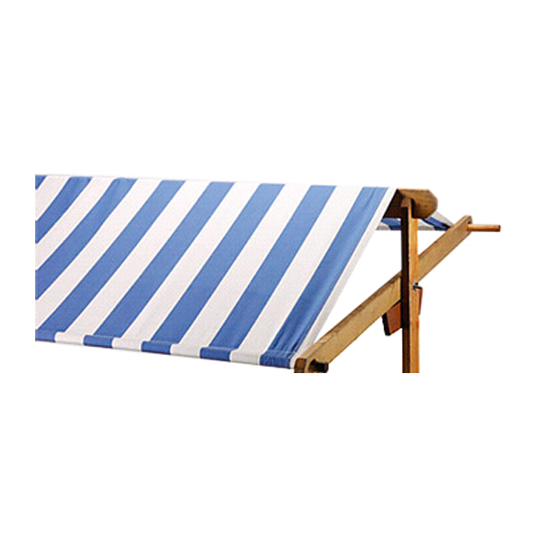 Marktstand aus Holz L200*B95*H243 cm mit Plane blau/weiß mieten