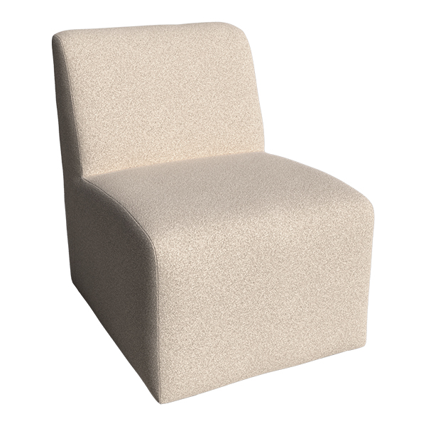 Stuhl beige Deauville bouclé L52*T70*H70 cm mieten