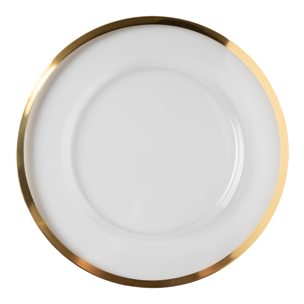 Platzteller Kristallglas mit Goldrand Ø32 cm mieten