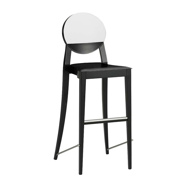 Barhocker Kopenhagen schwarz mit Ledersitzkissen schwarz mieten