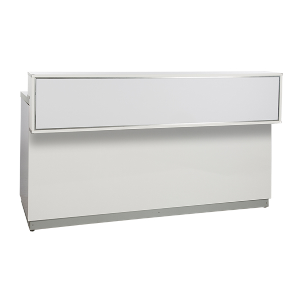 Theke weiß L200*T83*H115 cm mit Deckblatt CNS mieten