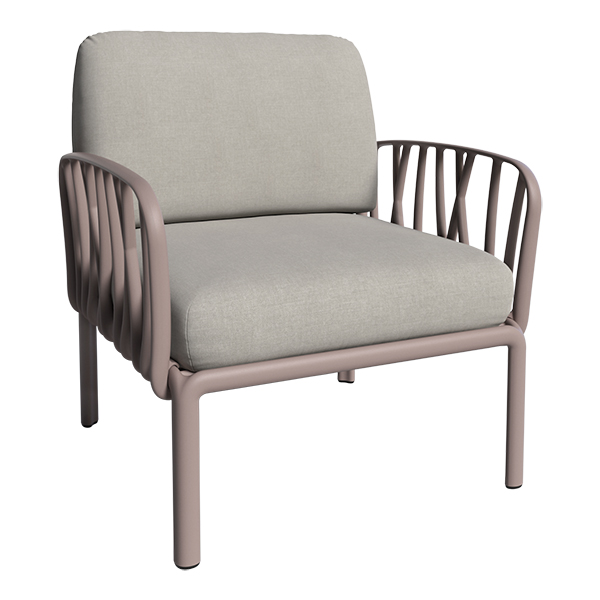 Loungesessel Komodo taupe mit Kissensatz grau mieten