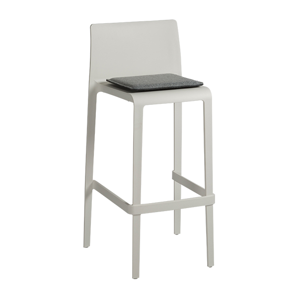 Barhocker Volt 678 weiß mit Sitzkissen grau/anthrazit mieten