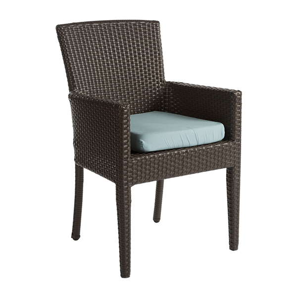 Sessel Aruba mit Armlehnen und Sitzkissen pastellblau mieten