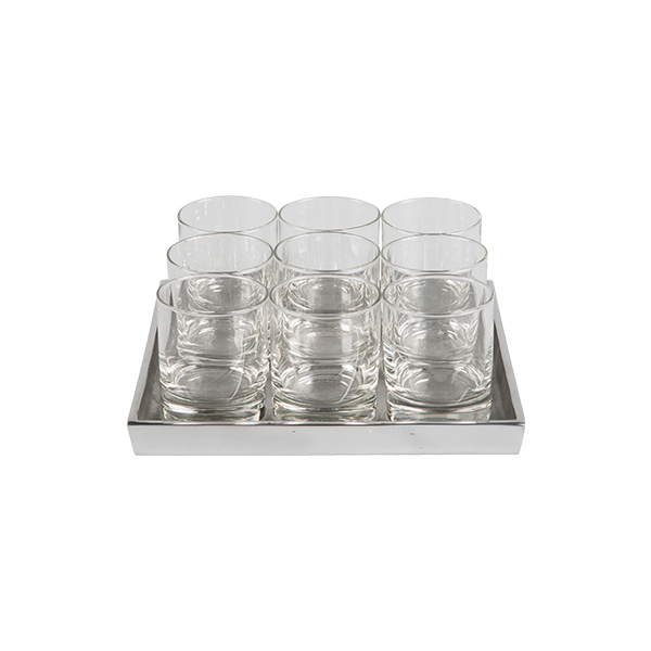 Senso Tischdekosatz 228 alu glass 22*22 cm mieten