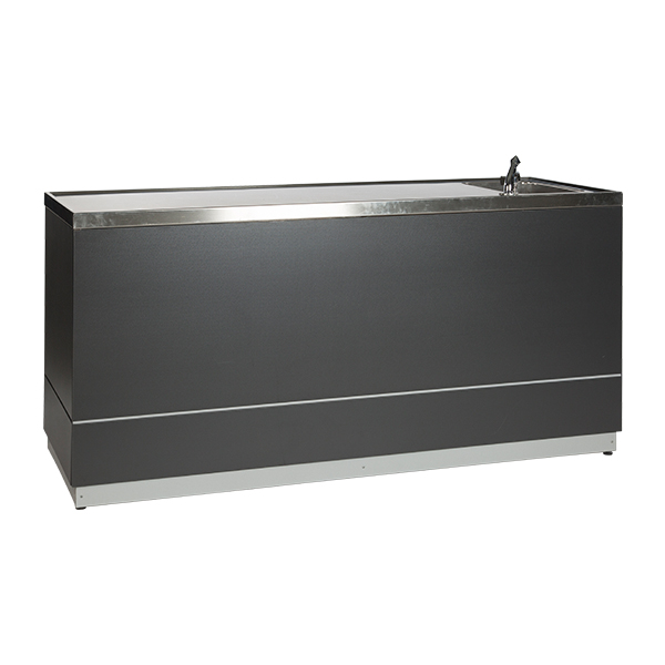 Sekttheke anthrazit B200*T70*H95 cm mit CNS Deckblatt mieten
