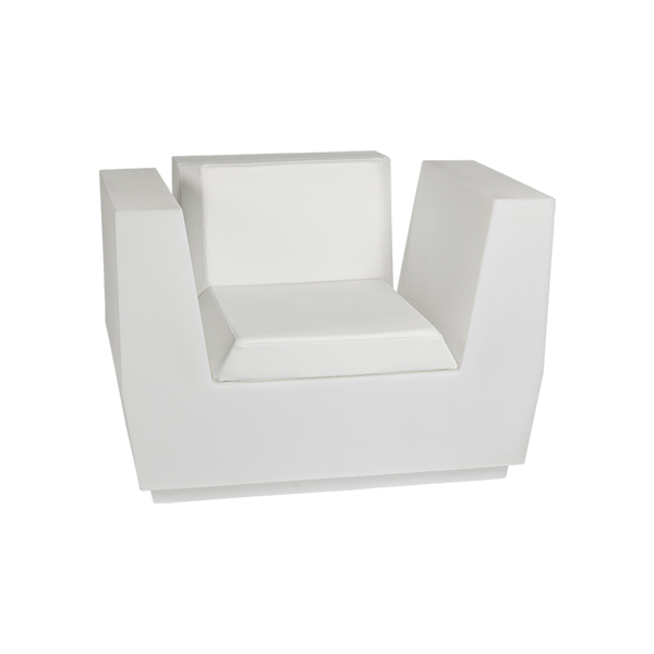Armchair Big Cut weiß mit Kissen und LED-Lichteinheit mieten
