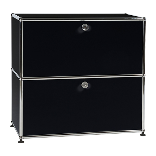 Sideboard USM Haller schwarz 2 Klapptüren mit 2 Keycards mieten