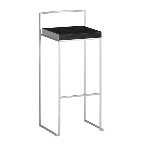 Barhocker Monza Edelstahl mit Sitz schwarz B39 SH75 cm mieten