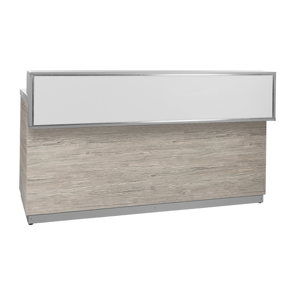 Theke Aspen Altholz mit Deckblatt silbergrau mieten