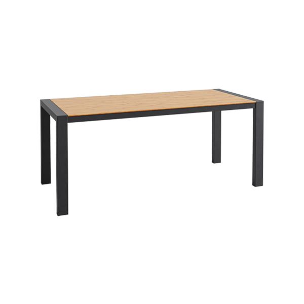 Dinnertisch Algarve schwarz/Bambus L180*B80*H75 cm mieten