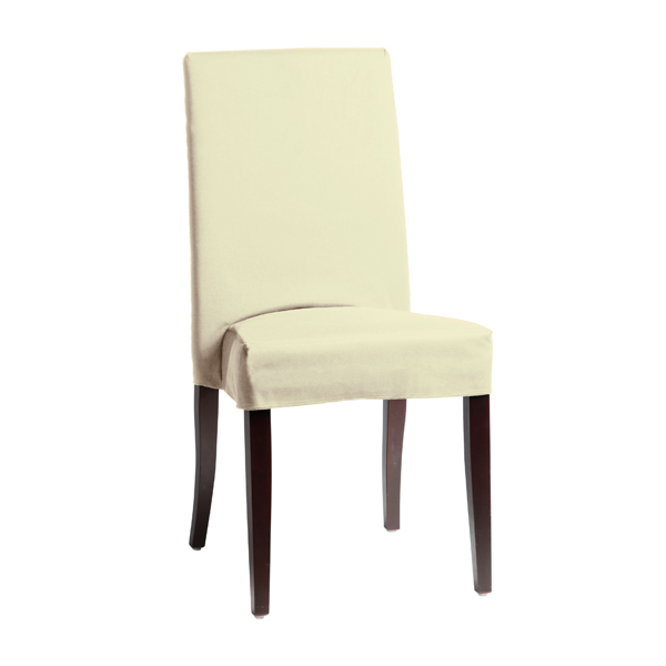 Holzstuhl Torino mit Stretchhusse creme mieten